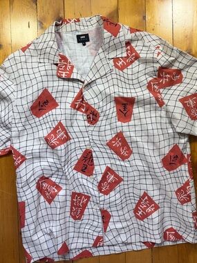 Edwin Shogi Shirt SS Size XL Linen Cotton Blend. Shogi Game Pieces